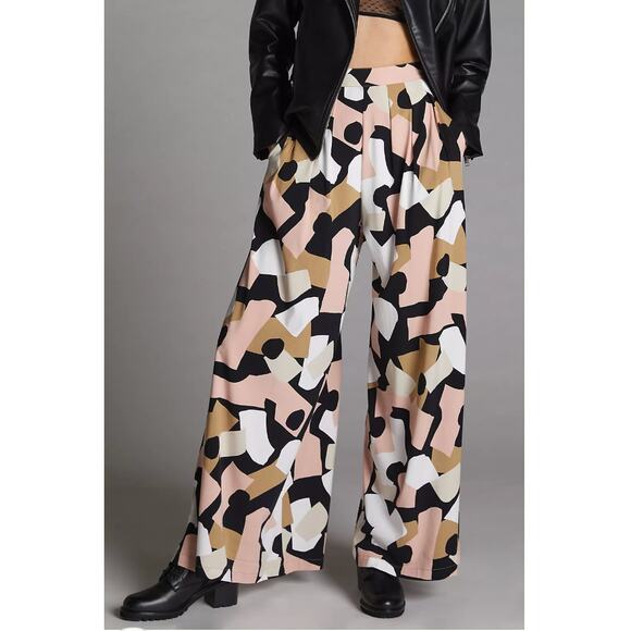 ANTHROPOLOGIE COREY LYNN CALTER Abstract Printed Wide Leg Pants // S - Picture 11 of 12